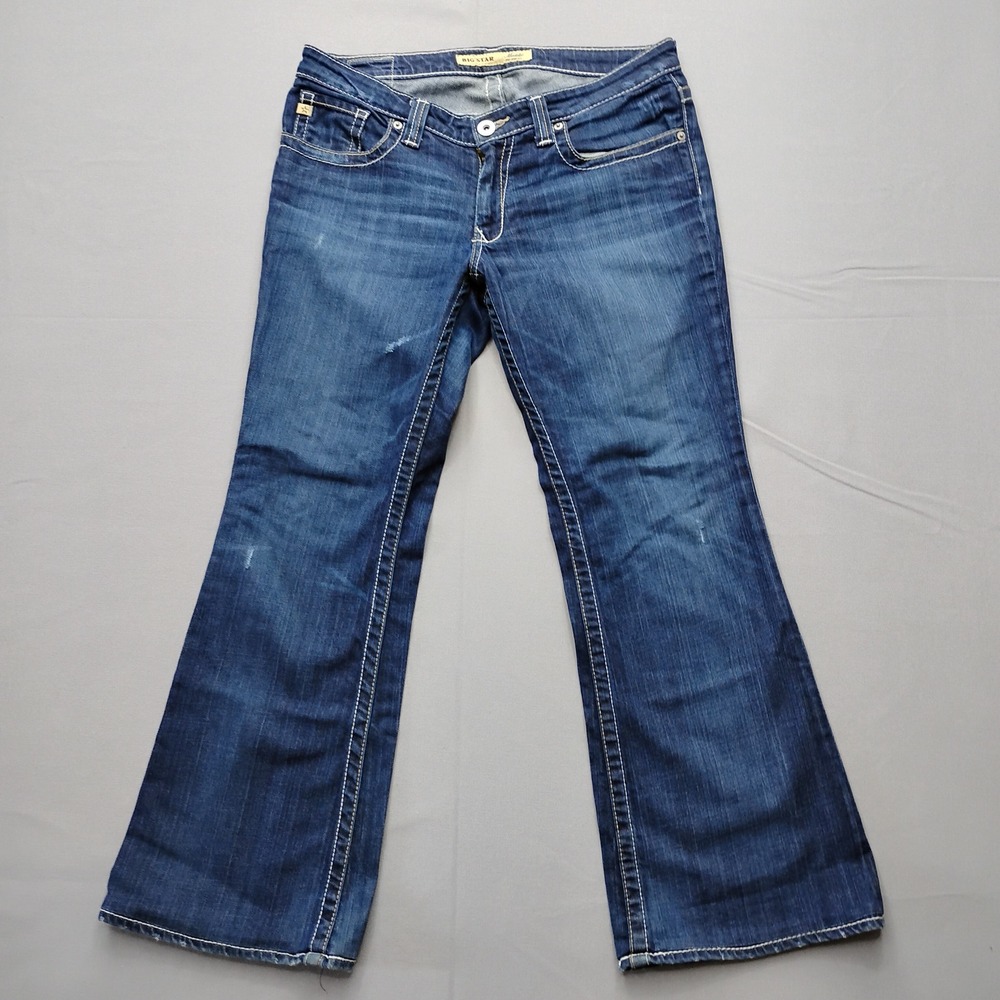 Big Star Maddie Mid Rise Bootcut Jeans Dark Wash Blue Denim Womens Size 30S